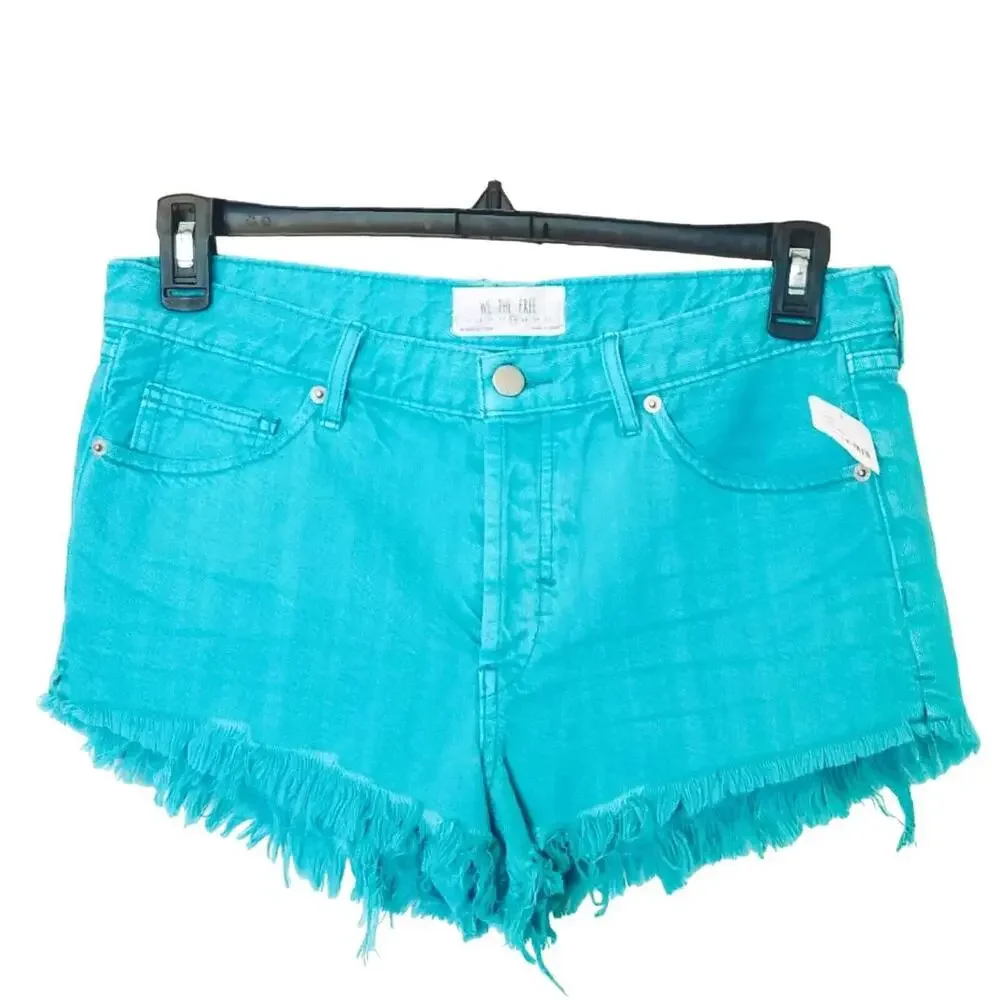 New We The Free Soft & Relaxed Cut Off Shorts $68.00 Mint Green Size 25